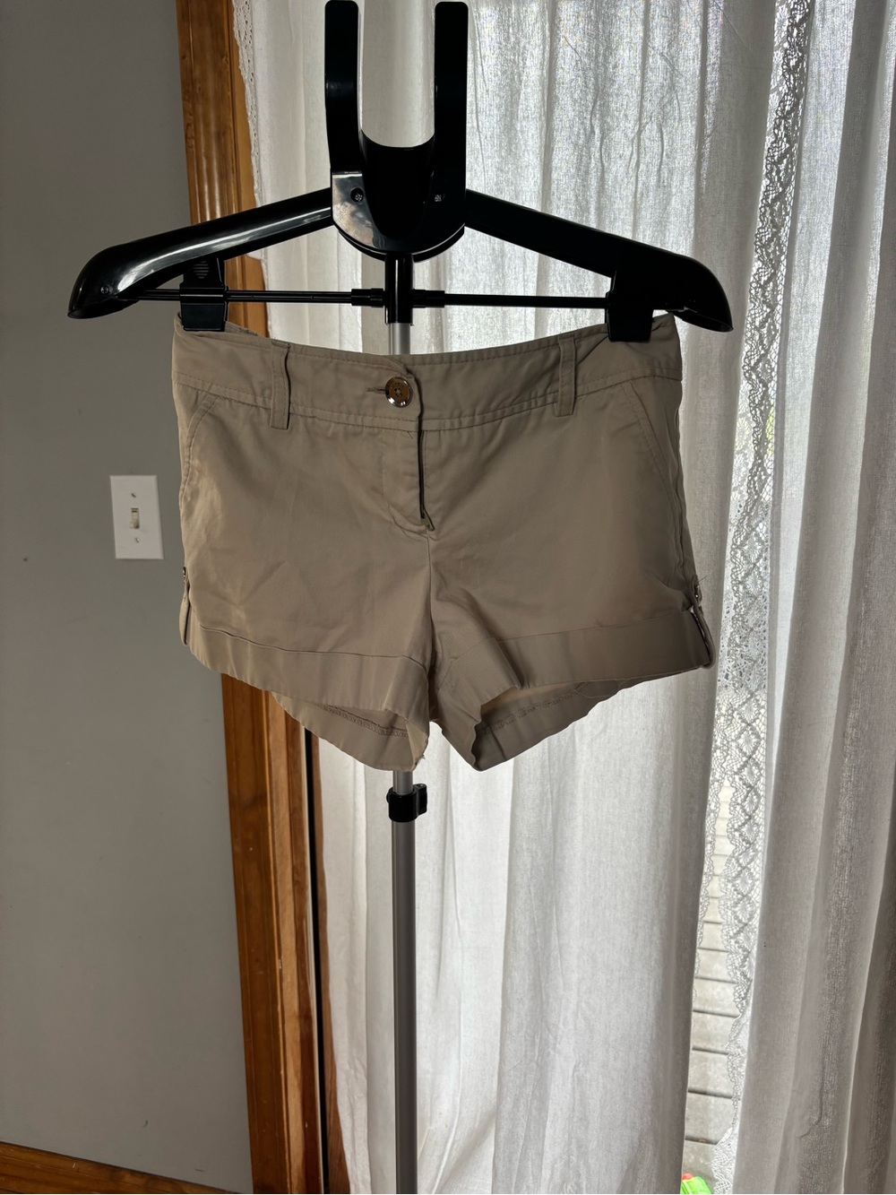 Express Women's Beige Shorts with Striped Lining